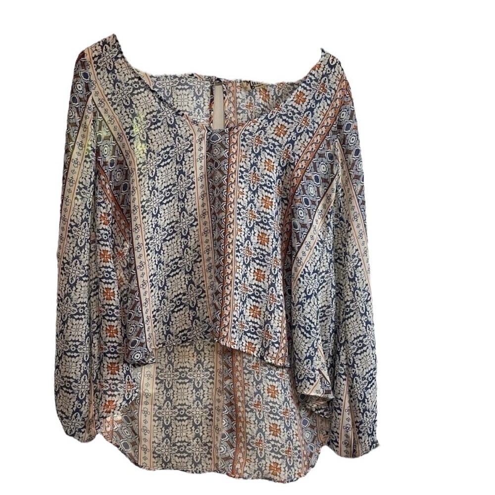 Show Me Your‎ Mumu Chelsea Boho Flowy Long Sleeve Hi Li Top Women's Size Small